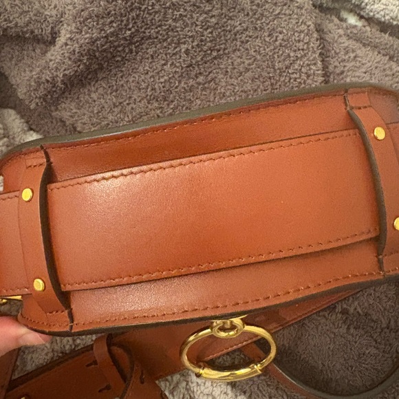 Chloé Red and Brown Leather Suede Patent Tess Bag - Picture 14 of 16